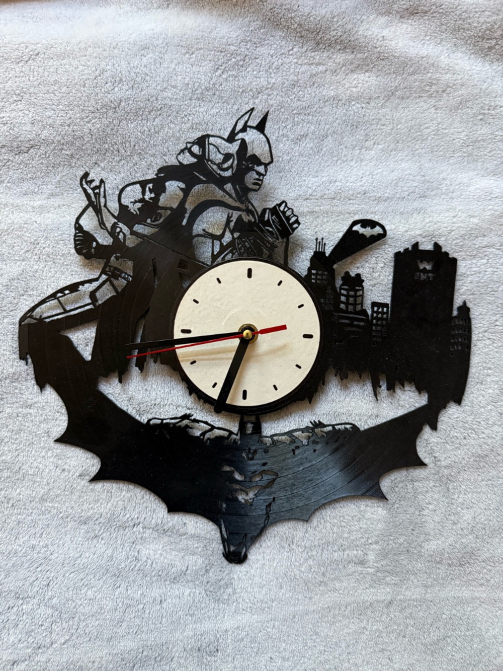 Batman Vinyl Record Wall Clock in Black and Cream